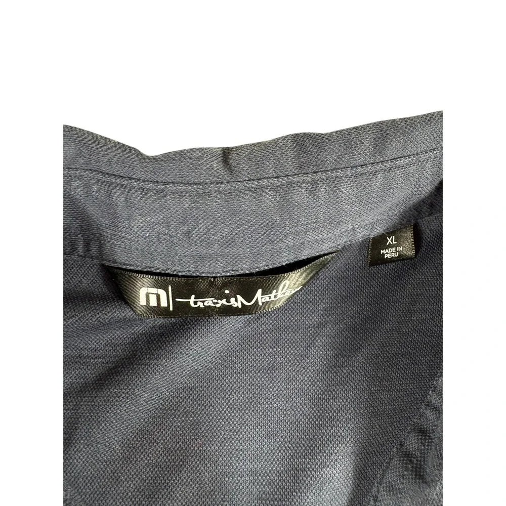 Travis Mathew Polo Shirt Mens XL Navy Blue USA Fireworks Camper Volkswagen Bus